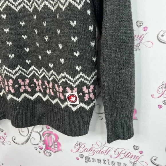 Canada weathergear sweater pull over Crew Neck Sweater with Deer Pattern - Picture 3 of 7